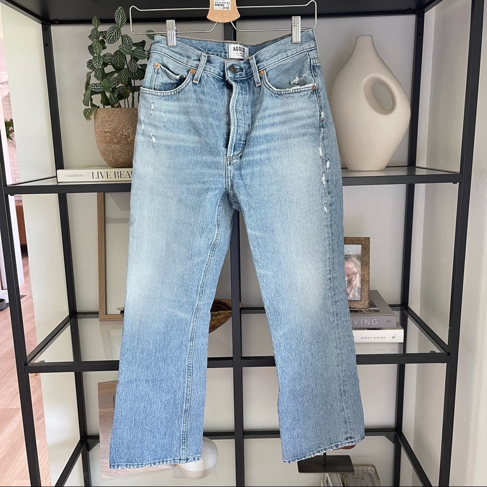 Agolde Riley High Rise Straight Crop Jeans